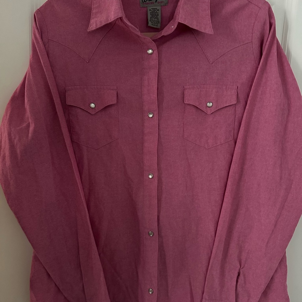 Wrangler Pink Pearl Snap Shirt